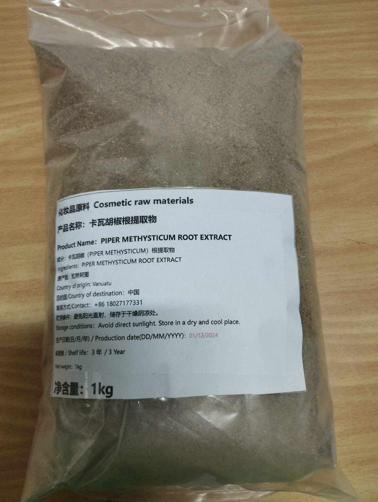 One kilogram Piper methysticum root extract packed for export to China